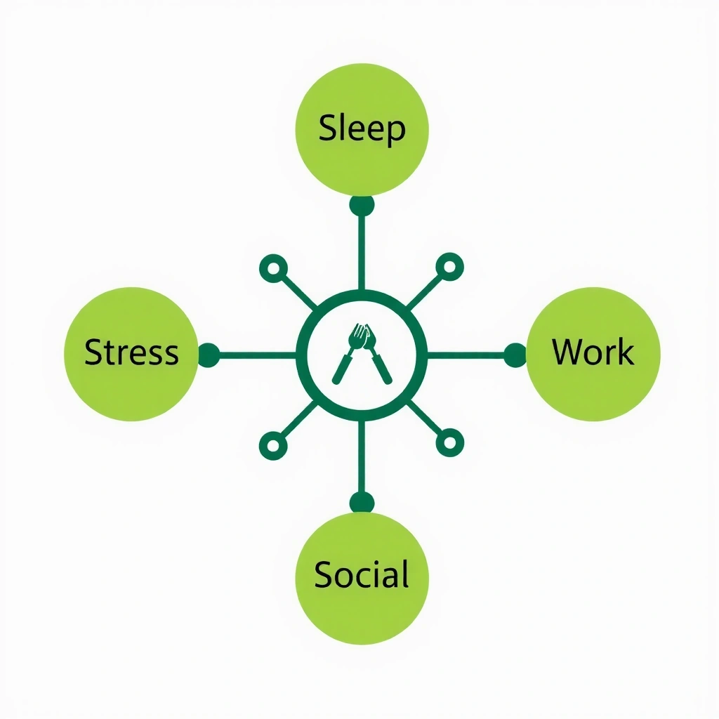 Visualisatie van de verbinding tussen leefstijlfactoren en voeding